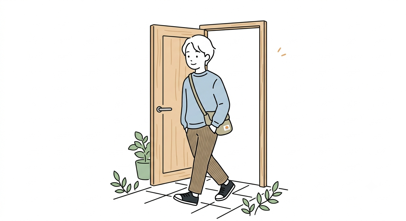 小さく一歩を踏み出す様子のイラスト